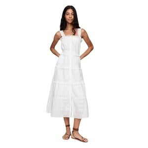 GAP X DOEN Women's Eyelet Midi Dress Size XS In New Off White